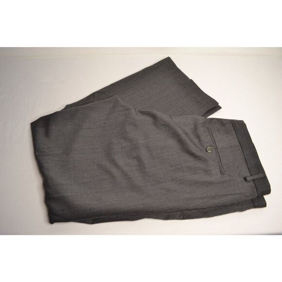Calvin Klein Men's 38x32 Grey Wool Blend High Rise Flat Front Dress Pants - Picture 3 of 13